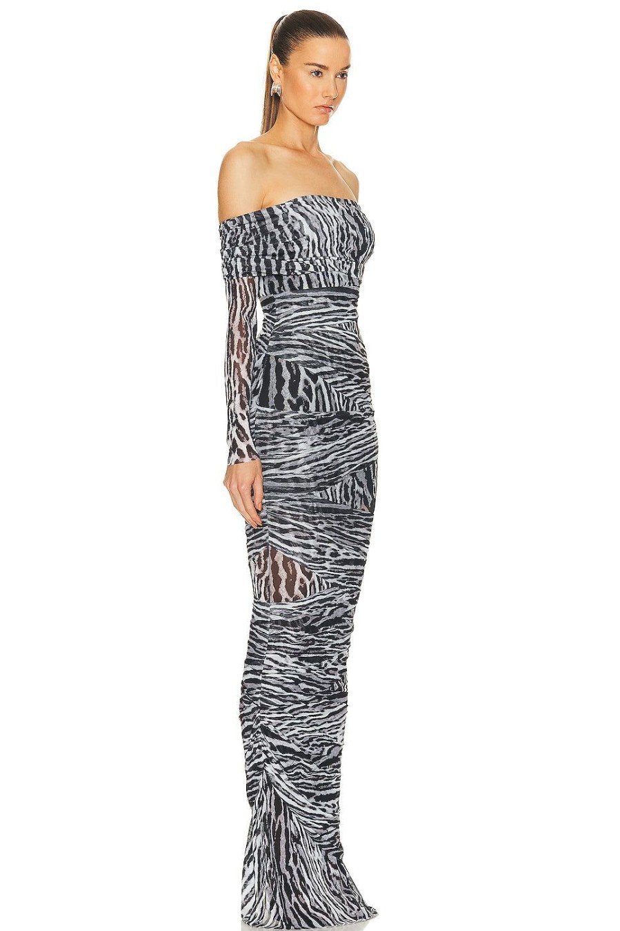 Women SER.O.YA Dresses | Chanda Gown Grey Ocelot