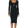 Women TOM FORD Dresses | Square Neck Zip Dress Black