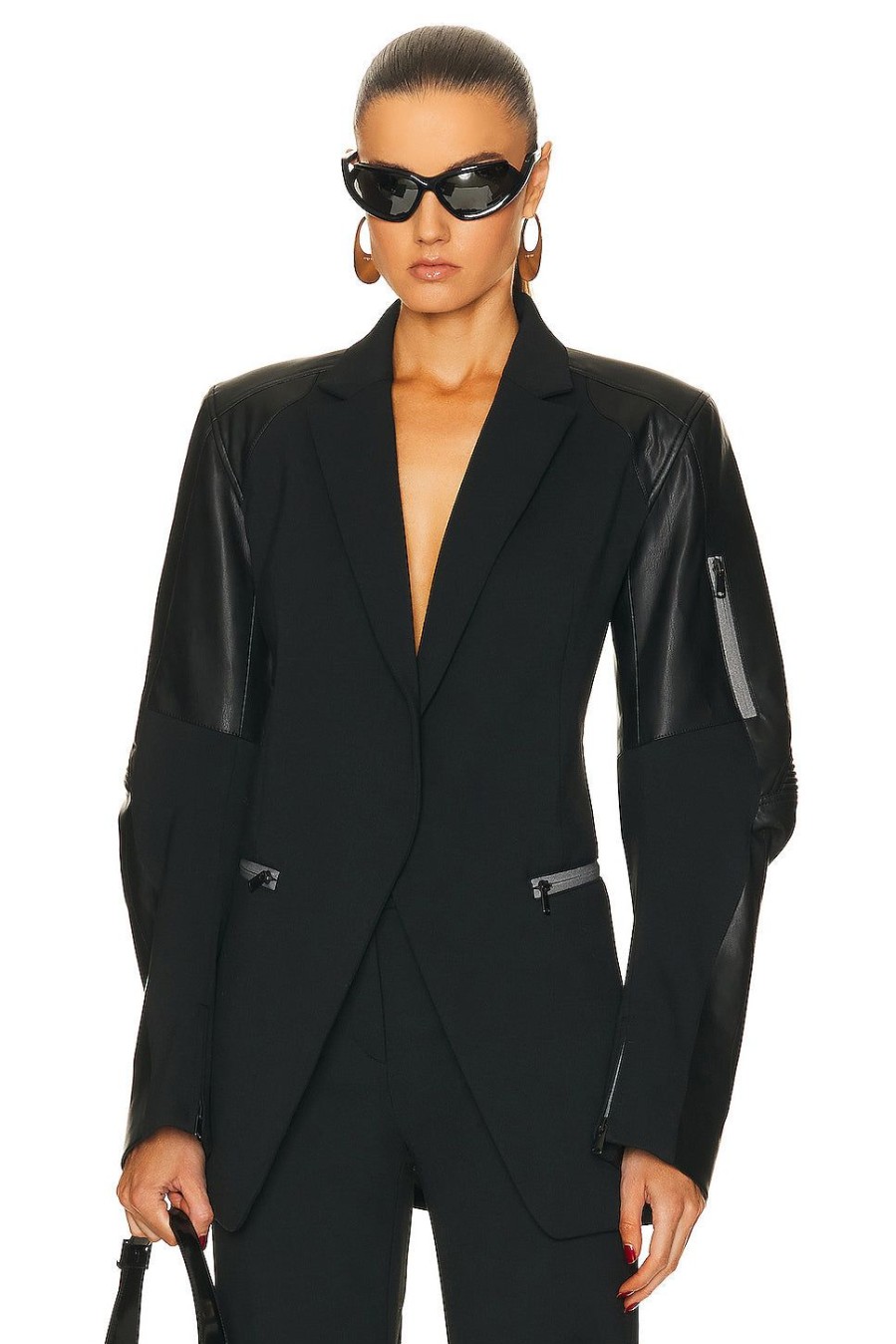 Women Coperni Jackets & Coats | Biker Tailored Jacket Black