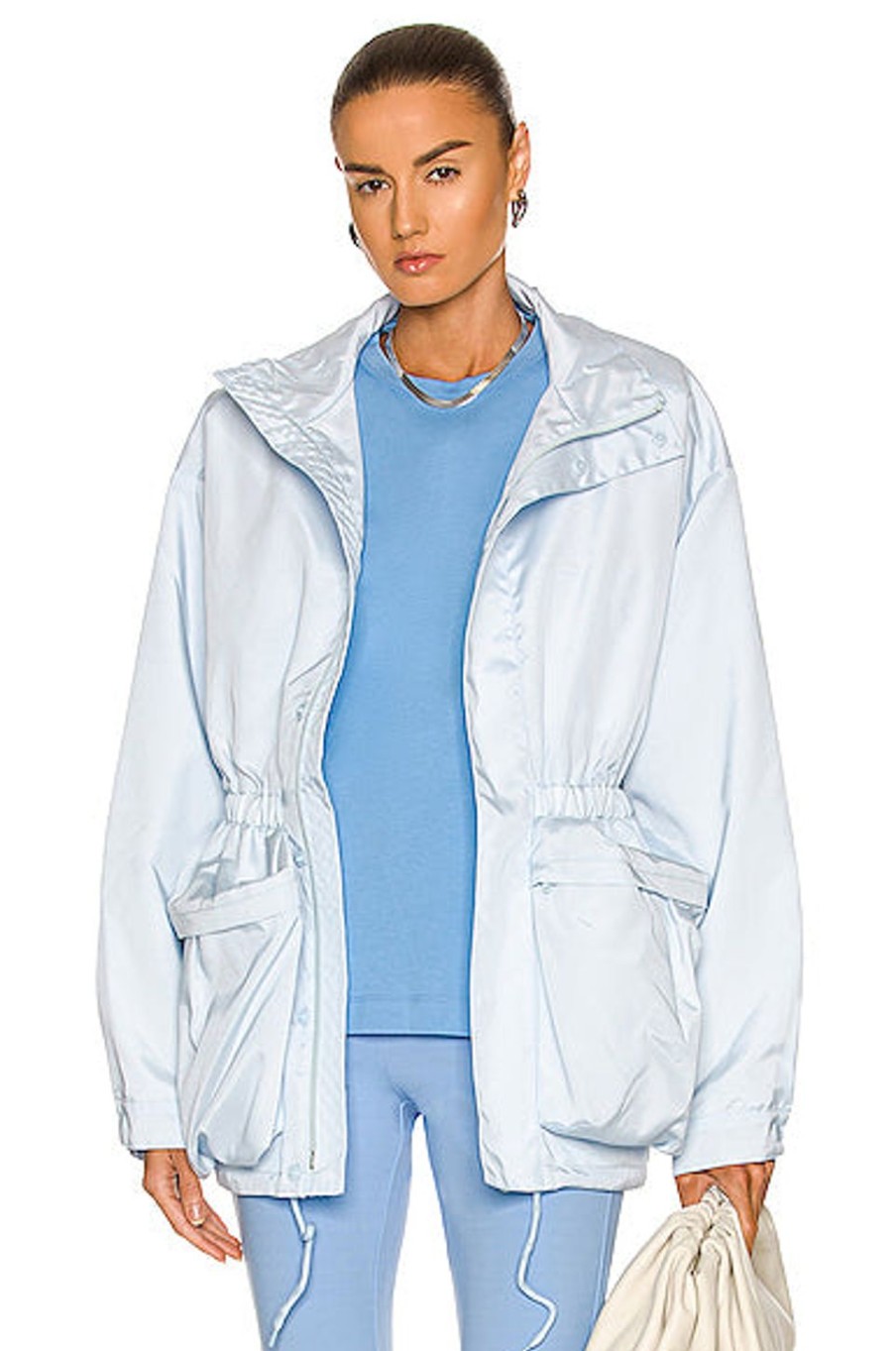 Women WARDROBE.NYC Jackets & Coats | Hooded Nylon Parka Sky Blue