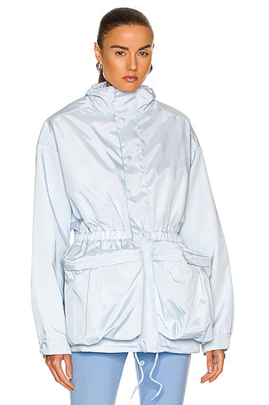 Women WARDROBE.NYC Jackets & Coats | Hooded Nylon Parka Sky Blue