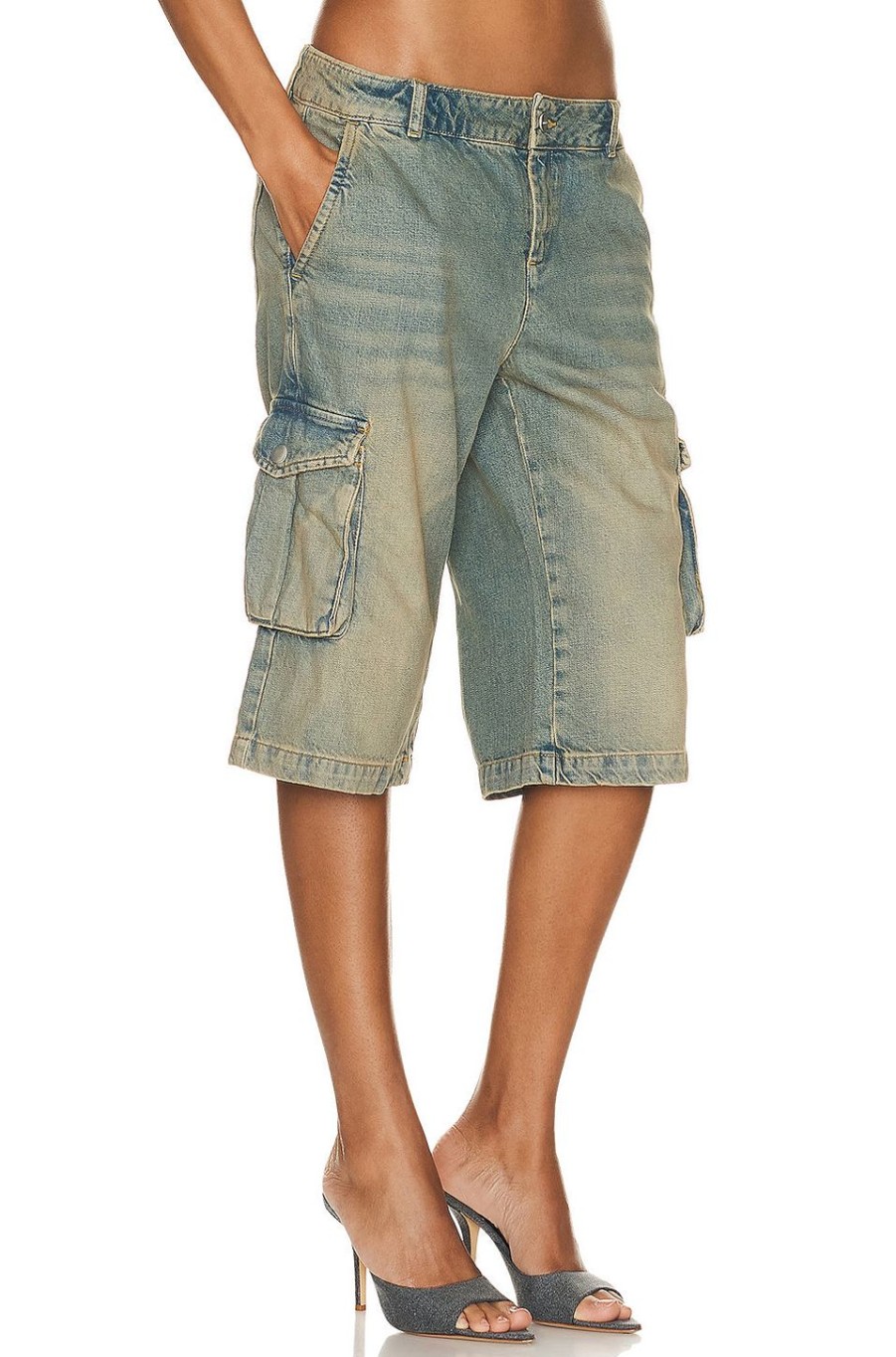 Women Miaou Shorts | Dune Short Green Acid Denim