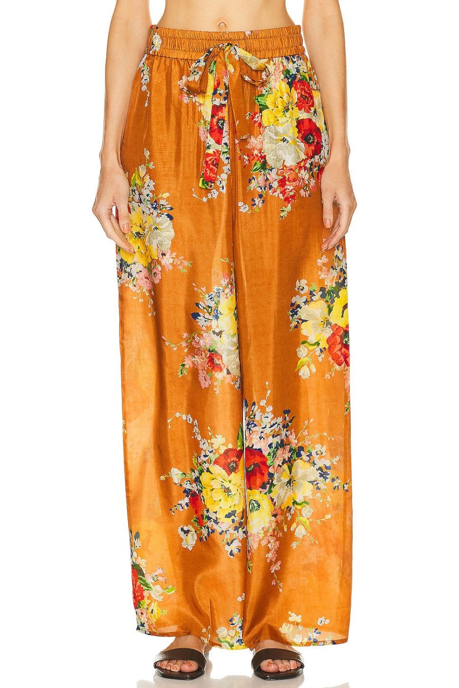 Women Zimmermann Pants | Alight Relaxed Pant Tan Floral