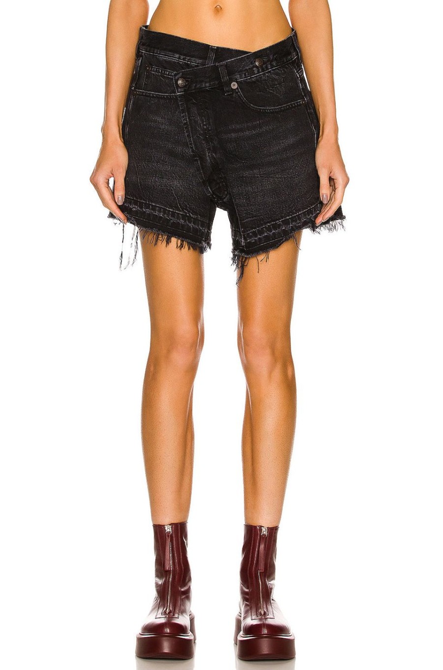 Women R13 Shorts | Cross Over Short Jake Black