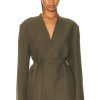 Women Enza Costa Jackets & Coats | For Fwrd Twill Belted Jacket Dark Olive