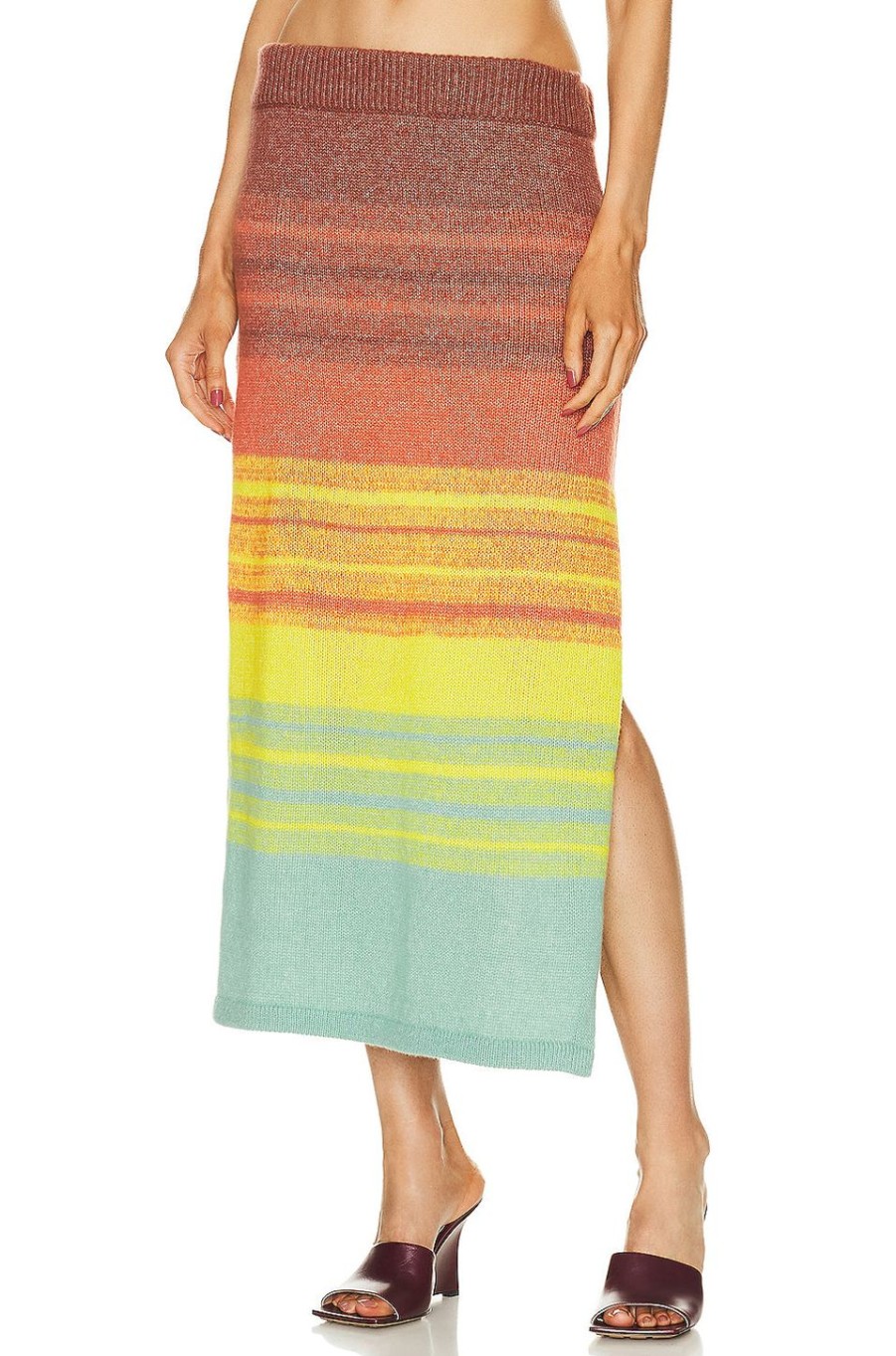 Women The Elder Statesman Skirts | Nimbus Ombre Skirt Multi