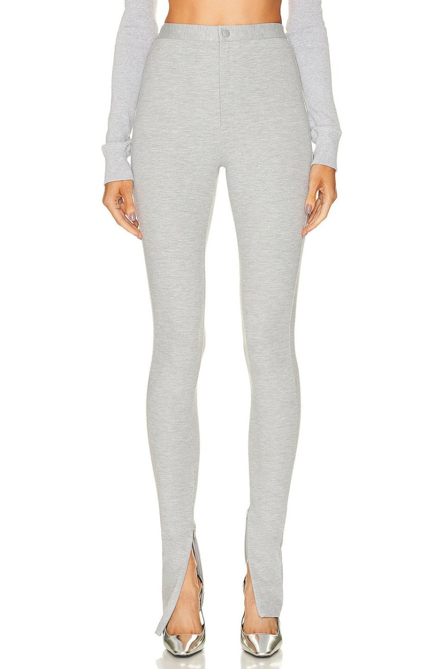 Women WARDROBE.NYC Pants | X Hailey Bieber Hb Legging Grey Marl