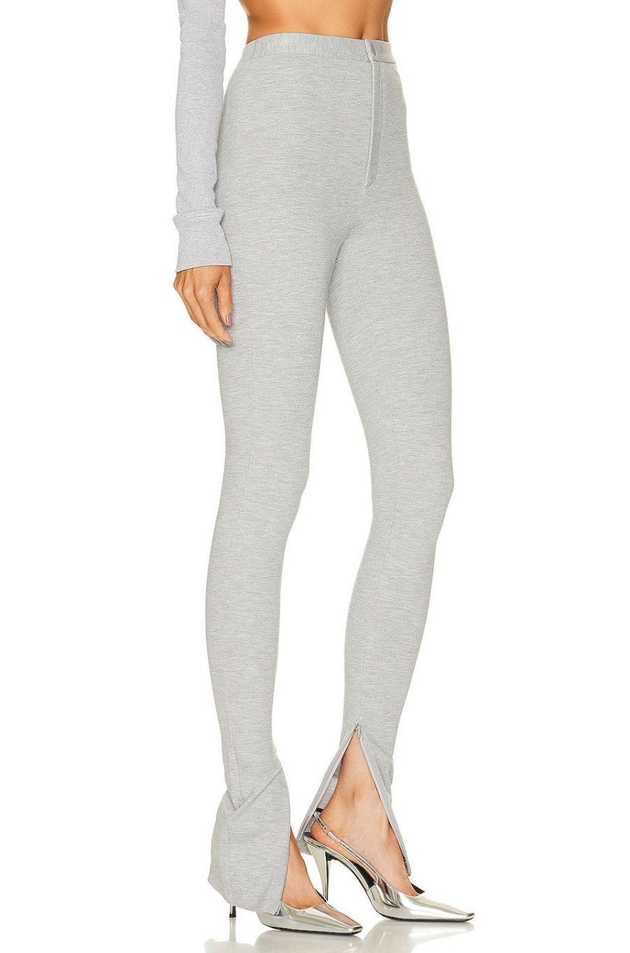 Women WARDROBE.NYC Pants | X Hailey Bieber Hb Legging Grey Marl