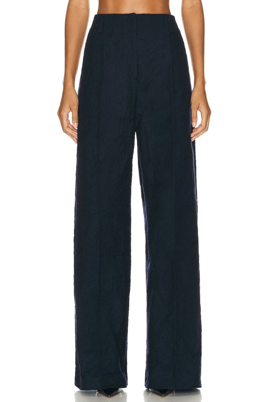 Women Acne Studios Pants | Wide Leg Trouser Navy Blue