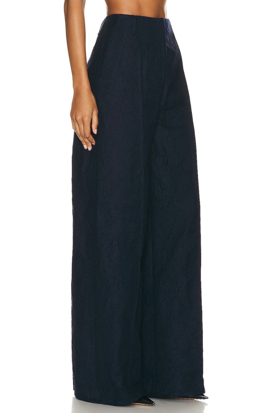 Women Acne Studios Pants | Wide Leg Trouser Navy Blue