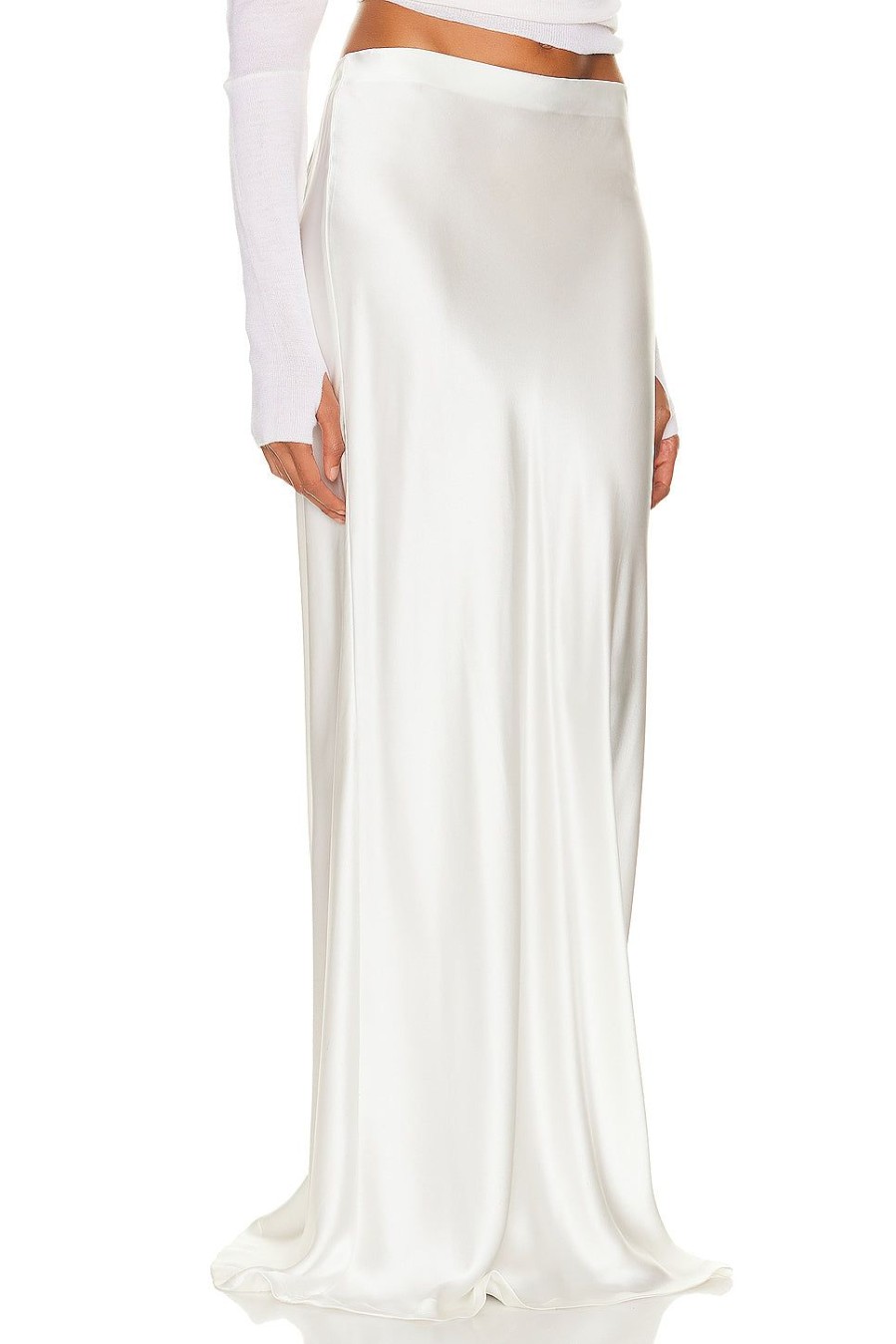 Women Enza Costa Skirts | Silk Full Length Skirt Off White