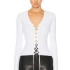 Women Dion Lee Tops | Bichrome Cardigan White & Cream