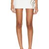 Women AREA Skirts | Crystal Claw Mini Skirt Ivory