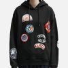 Women Kenzo Sweaters & Knits | Kenzo Badges Regular Hoodie Black