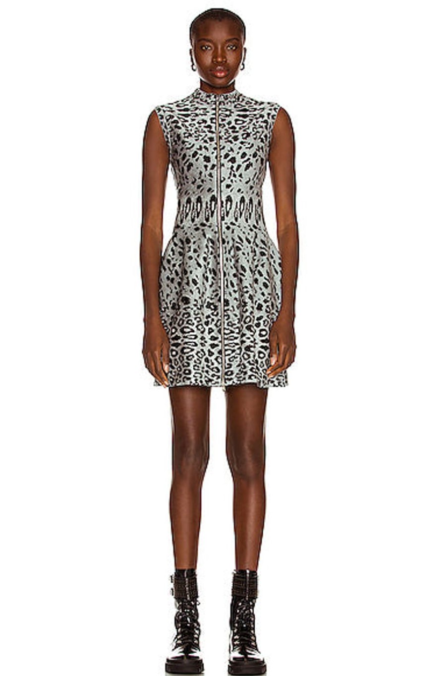 Women ALAÏA Dresses | Sleeveless Mini Dress Gris & Noir