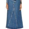 Women Ganni Skirts | Denim Maxi Skirt Mid Blue Stone