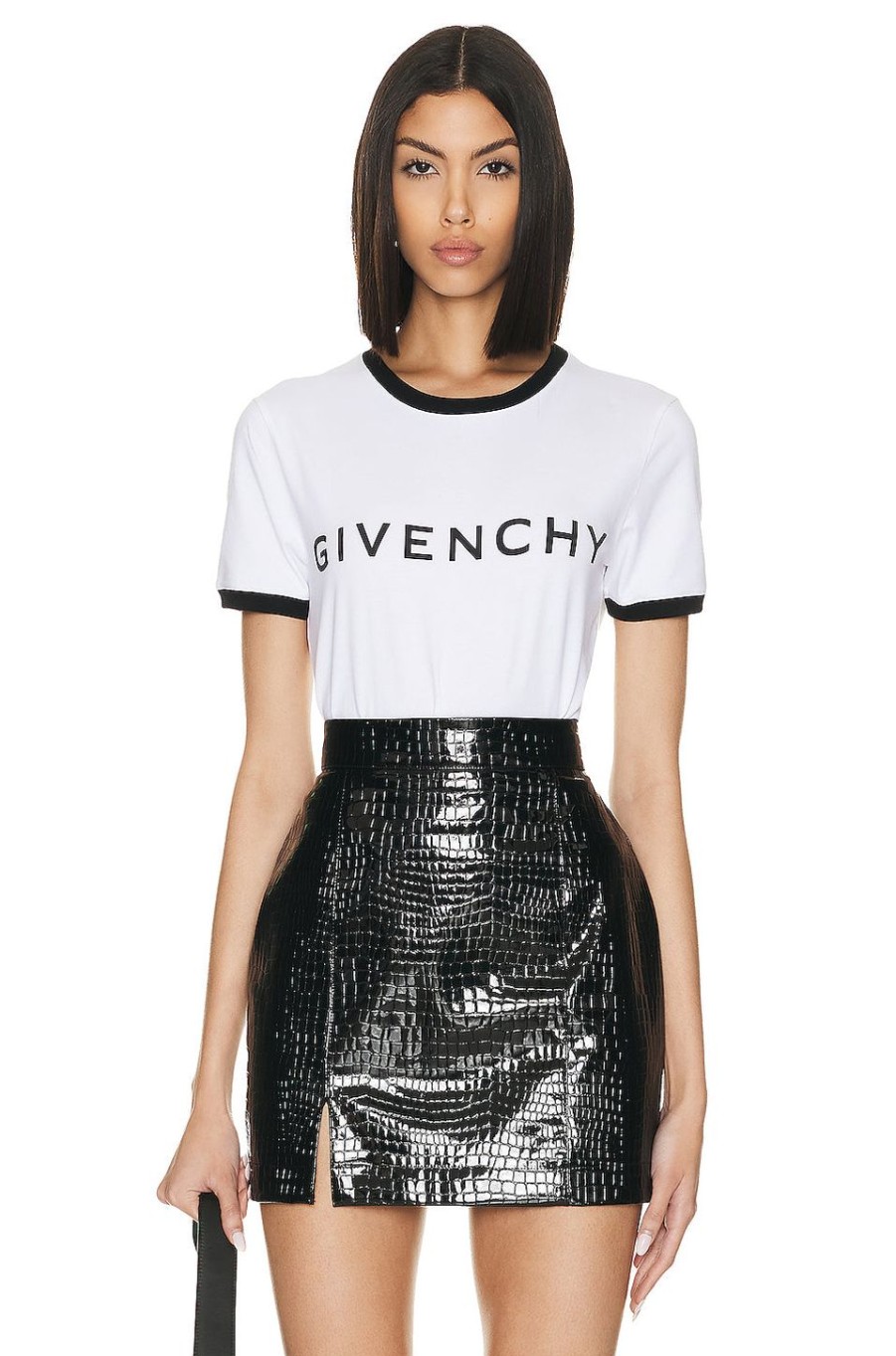 Women Givenchy Tops | Ringer T-Shirt White & Black