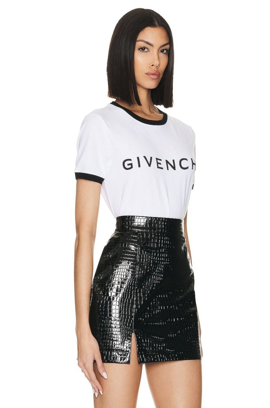 Women Givenchy Tops | Ringer T-Shirt White & Black