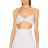 Women MATTHEW BRUCH Tops | Twist Bandeau Crop Top Lavender Viscose Linen