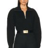 Women Saint Laurent Sweaters & Knits | Half Zip Sweater Noir