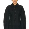 Women PRISCAVera Jackets & Coats | Wool Laced Cocoon Jacket Black