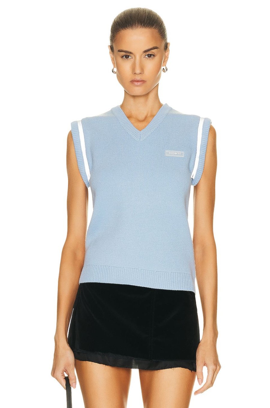 Women Coperni Sweaters & Knits | Knit Vest Light Blue