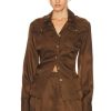 Women Helmut Lang Tops | Patch Pocket Shirt Cigar