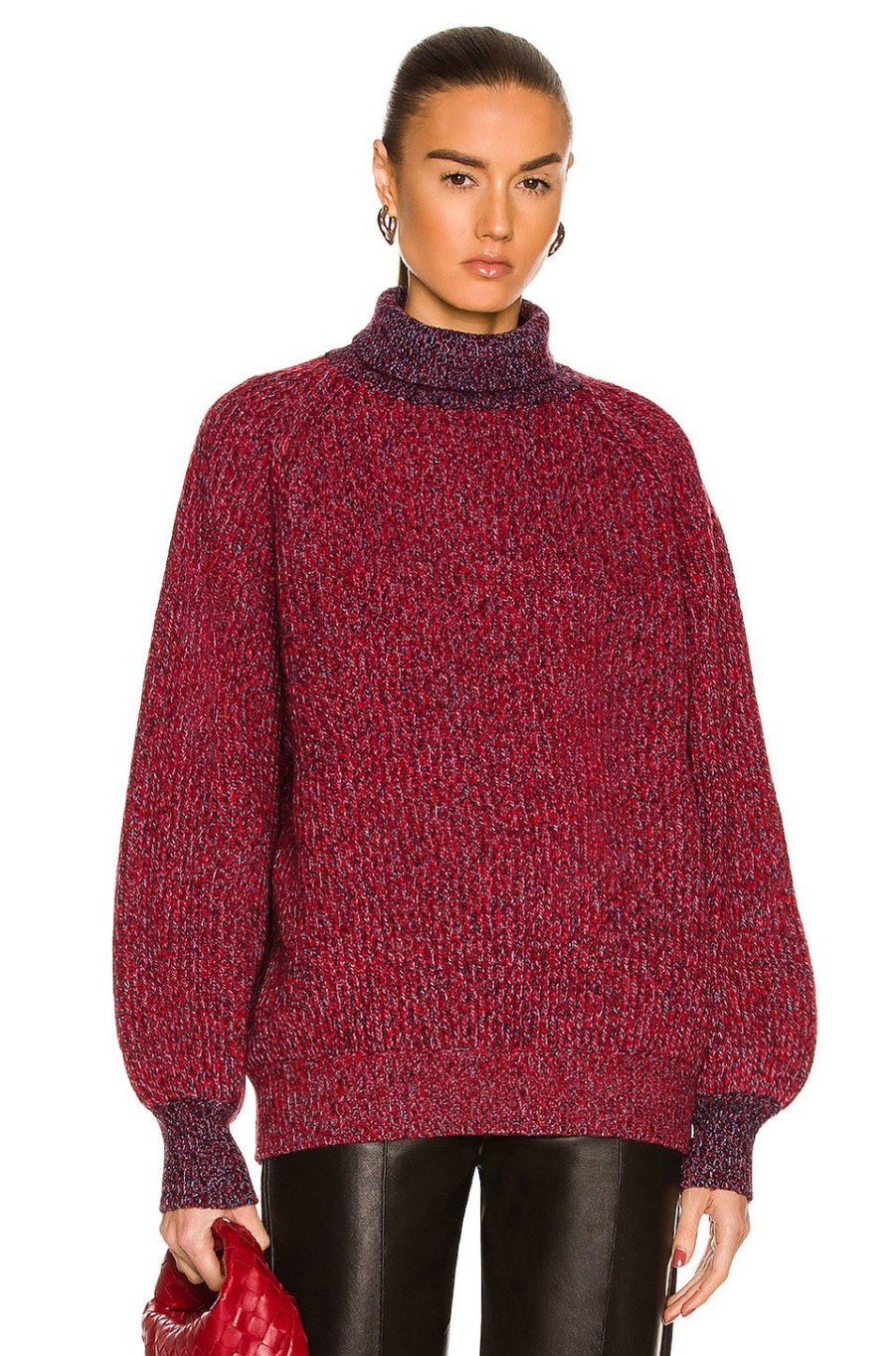 Women Ganni Sweaters & Knits | Rib Knit Sweater High Risk Red