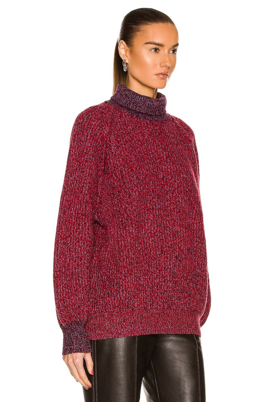 Women Ganni Sweaters & Knits | Rib Knit Sweater High Risk Red