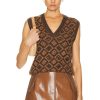 Women Acne Studios Sweaters & Knits | Knit Sweater Vest Toffee Brown & Black