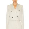 Women Helmut Lang Jackets & Coats | Cropped Blazer Linen