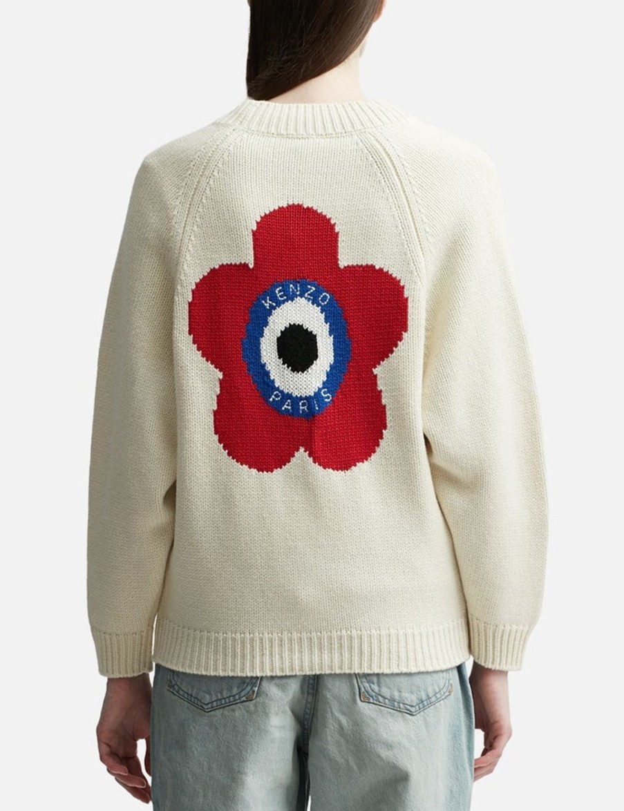 Women Kenzo Sweaters & Knits | Kenzo Target Wool Cardigan White