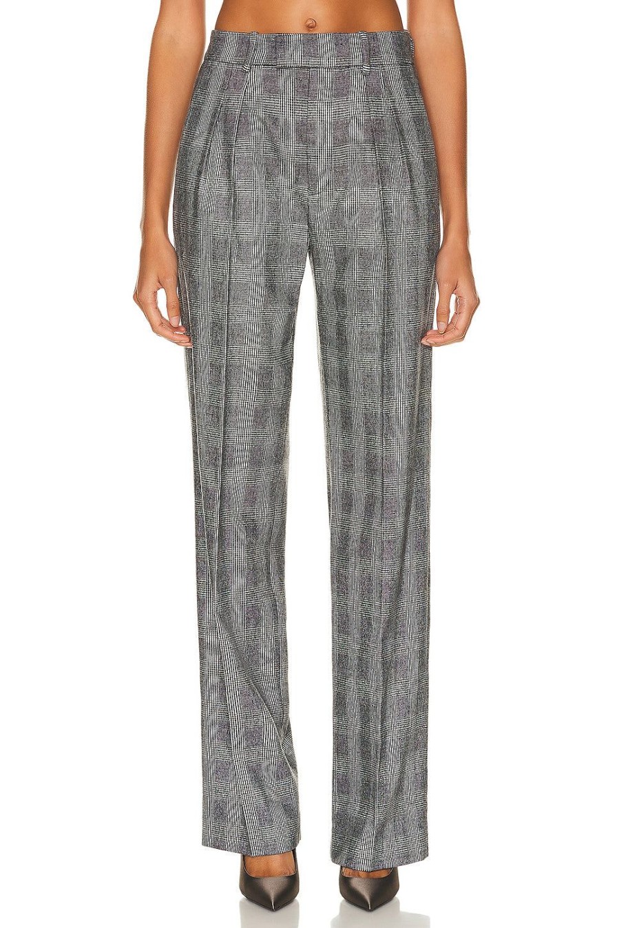 Women NILI LOTAN Pants | Alphonse Pleated Tailoring Pant Black & White