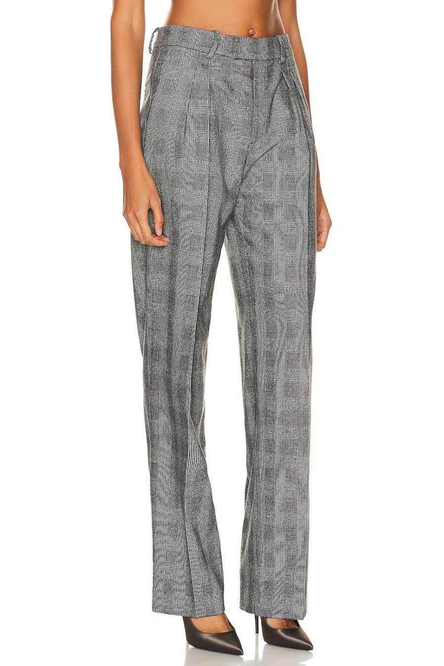 Women NILI LOTAN Pants | Alphonse Pleated Tailoring Pant Black & White