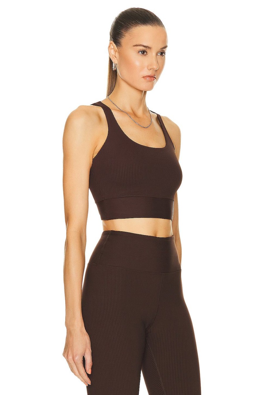 Women YEAR OF OURS Activewear | Ribbed Gym Bra Dark Oak