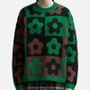 Women Kenzo Sweaters & Knits | Boke Flower Checkerboard' Checked Jumper Green