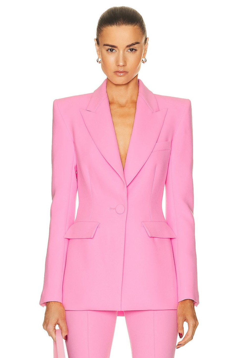 Women Alex Perry Jackets & Coats | Stone Fitted Blazer Pink