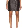 Women Zeynep Arcay Skirts | Cutout Midi Leather Skirt Dark Brown