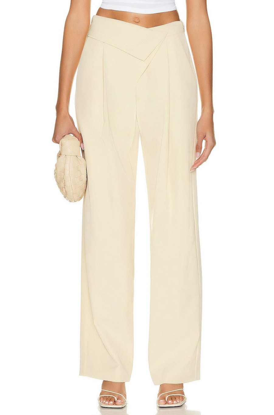 Women SIMKHAI Pants | Vianka Technical Cocktail Crepe Draped Relaxed Pant Dried Pineapple