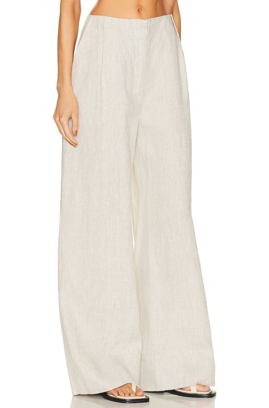 Women MATTHEW BRUCH Pants | Waistbandless Trouser Oatmeal