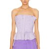 Women Aje Tops | Horizon Pintucked Corset Top Lilac