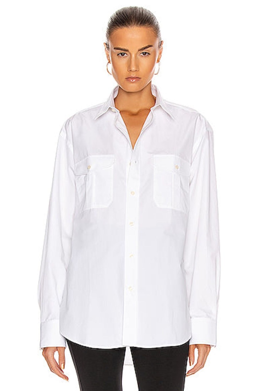 Women WARDROBE.NYC Tops | Oversize Shirt White