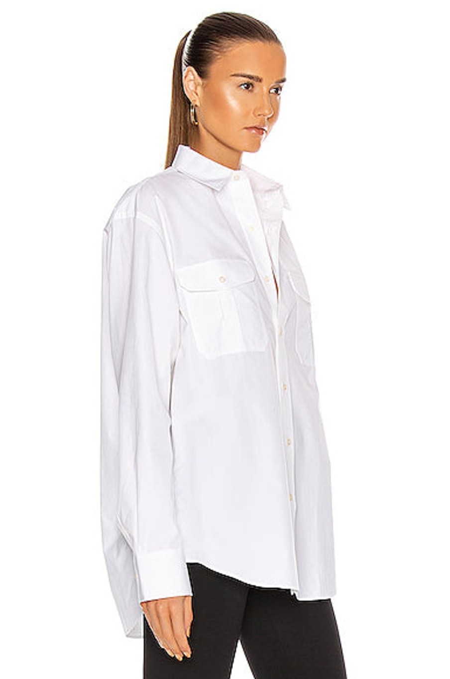 Women WARDROBE.NYC Tops | Oversize Shirt White