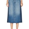 Women Loewe Skirts | Trompe L'Oeil Midi Skirt Denim Blue