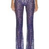 Women Coperni Pants | Lace Flared Trousers Royal Blue