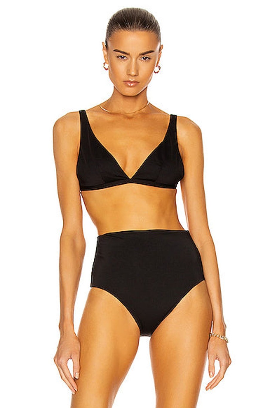 Women ASCENO Tops | The Cannes Bikini Top Black