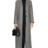 Women NOUR HAMMOUR Jackets & Coats | Celine Extra Long Slim Fit Coat Light Grey