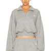 Women Eterne Activewear | Cropped Half-Zip Sweatshirt Heather Grey