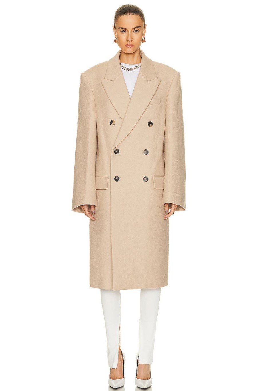 Women WARDROBE.NYC Jackets & Coats | X Hailey Bieber Hb Coat Beige