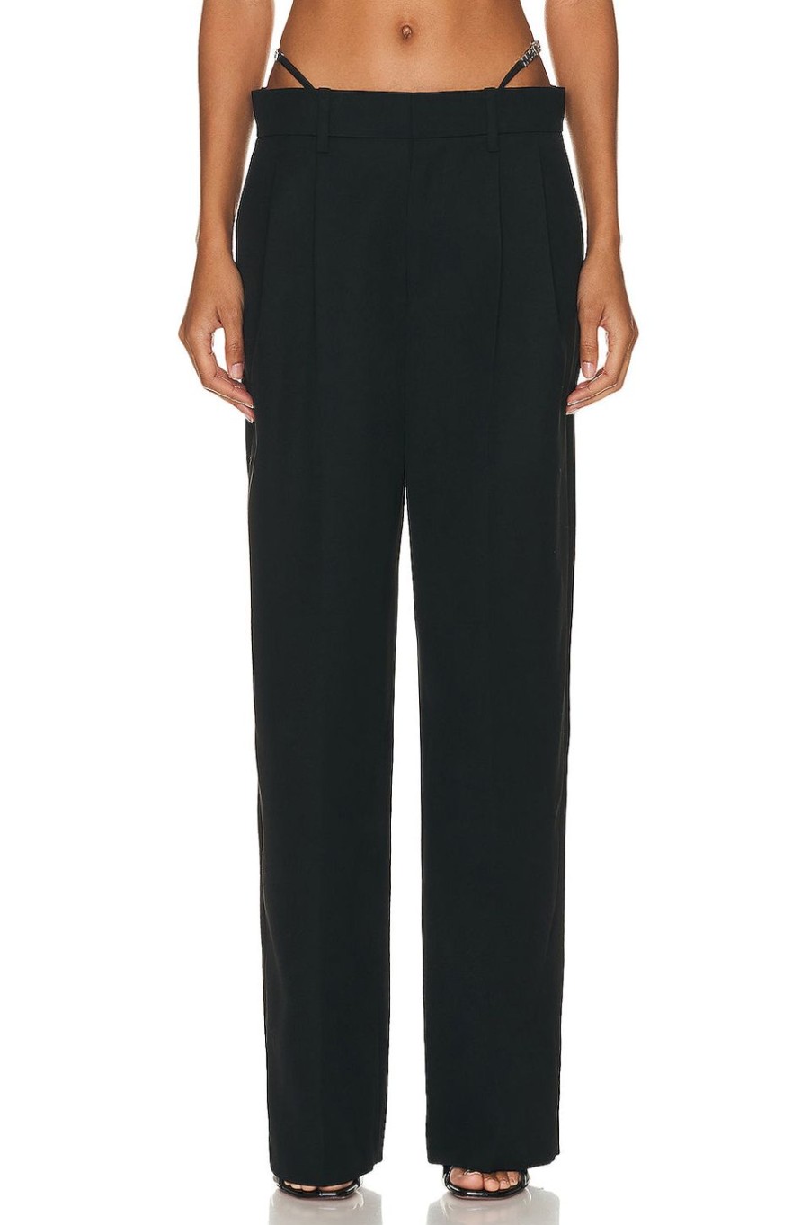 Women Alexander Wang Pants | Low Waisted G-String Trouser Black